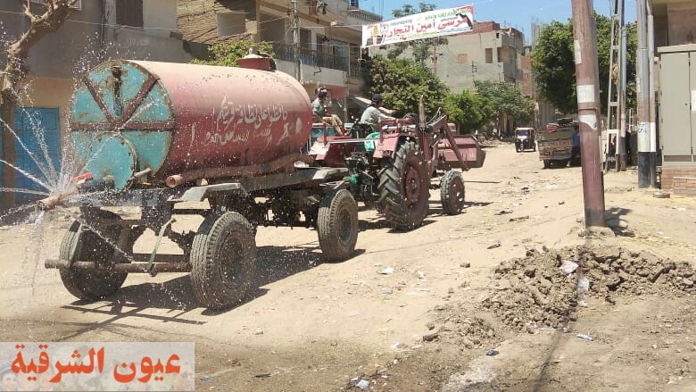 حملة لرفع القمامة وتمهيد ورش طريق الحلمية الرئيسي فى أبوحماد