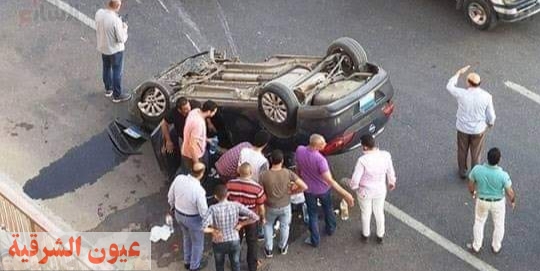مصرع شخص فى إنقلاب سيارة ملاكى على طريق مصر إسماعيلية الصحراوى بالعاشر من رمضان