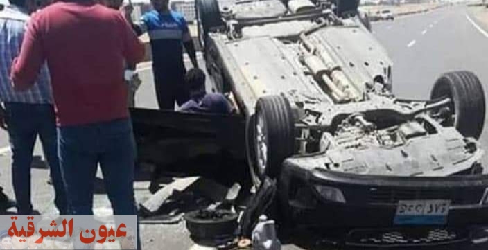 إصابة عقيد ولواء شرطة فى حادث إنقلاب سيارة بالفيوم