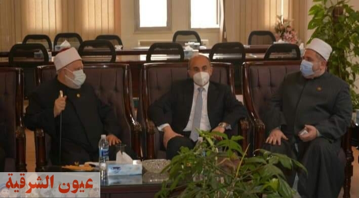 رئيس جامعة الزقازيق يستقبل رئيس وأمين سر لجنة الشئون الدينية بمجلس النواب المصري