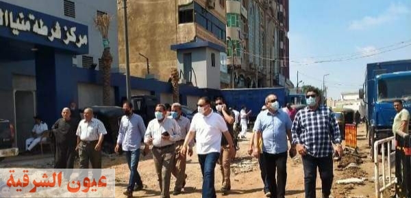 محافظ الشرقية يُتابع أعمال الرصف والتطوير الجارية بشوارع مدينة منيا القمح