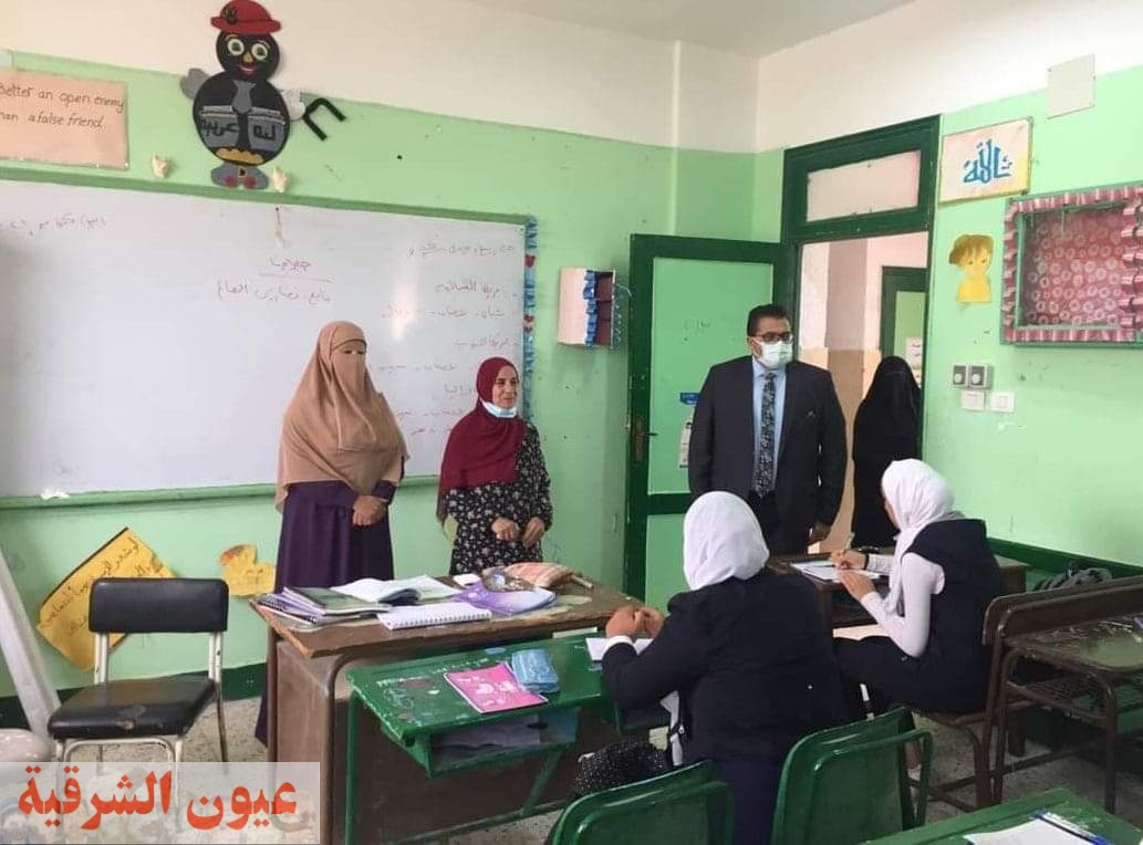 عقل يتفقد سير إنتظام العملية التعليمية بمدرسة السيدة خديجة الإعدادية بنات بجنوب سيناء