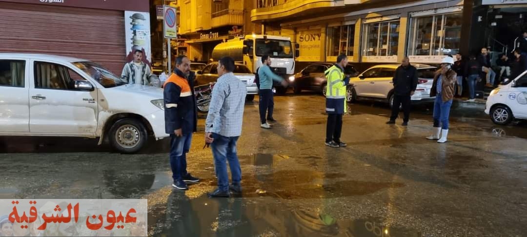 شوارع ههيا تشهد تكثيف لأعمال كسح مياه الأمطار وإزالة آثارها من الشوارع بعد التعرض لموجة الطقس السيء