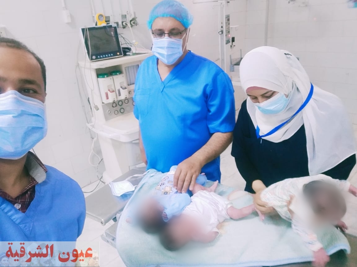 سيدة تلد ثلاث أطفال تؤام بمستشفي فاقوس المركزي