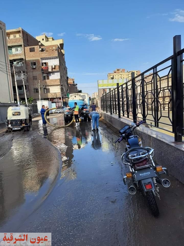 حلاوة يتابع أعمال سحب تجمعات مياه الأمطار بعدد من مراكز الشرقية