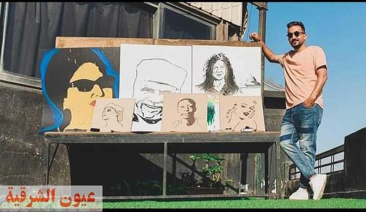 الرسام حسام جمال.. أول من يبدع في رسم اللوحات الفنية بأشعة الشمس