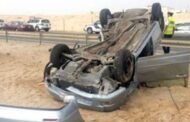 إنقلاب سيارة على الطريق الصحراوي بالمنيا وإصابة 5 أشخاص