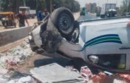 إصابة 5 أشخاص بجروح وكدمات إثر إنقلاب سيارة ميكروباص علي طريق شبرا بنها الحر