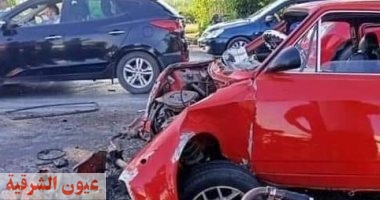 إصابة 8 في حادث تصادم بين سيارة ودراجة بخارية بمدخل مدينة سوهاج الجديدة