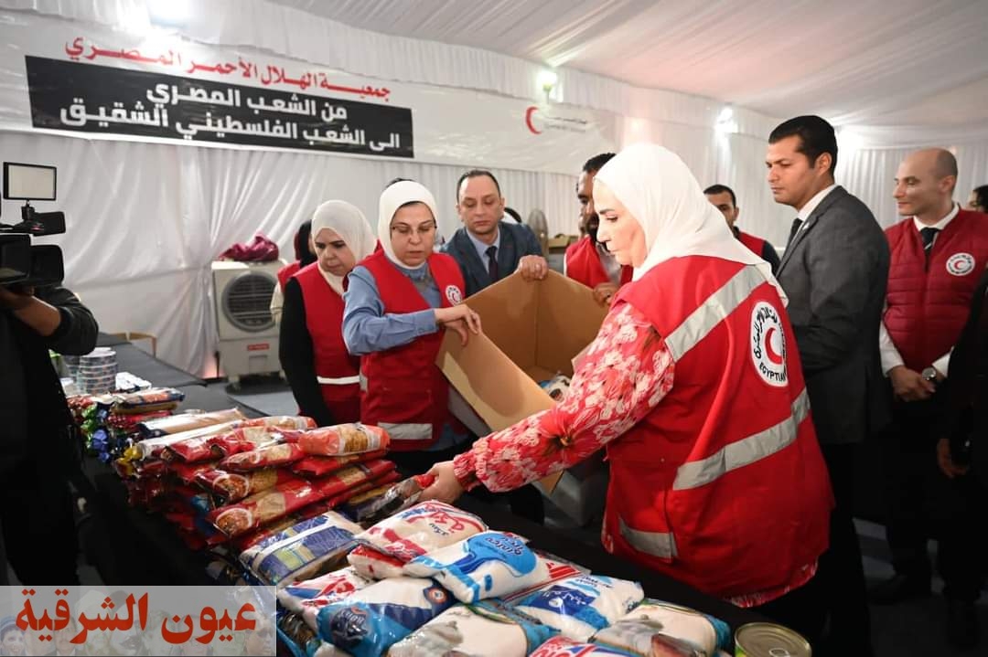 وزيرة التضامن تدشن قافلة مساعدات من مجلس وزراء الشئون الاجتماعية العرب إلى غزة
