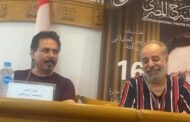 محمد رياض وياسر صادق فى ندوة التأليف المسرحي بمعرض القاهرة للكتاب