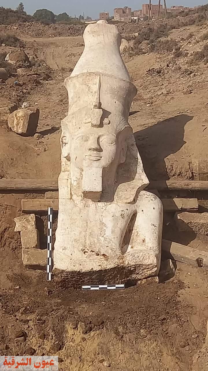 الكشف عن الجزء العلوي من تمثال الملك رمسيس الثاني بمحافظة المنيا