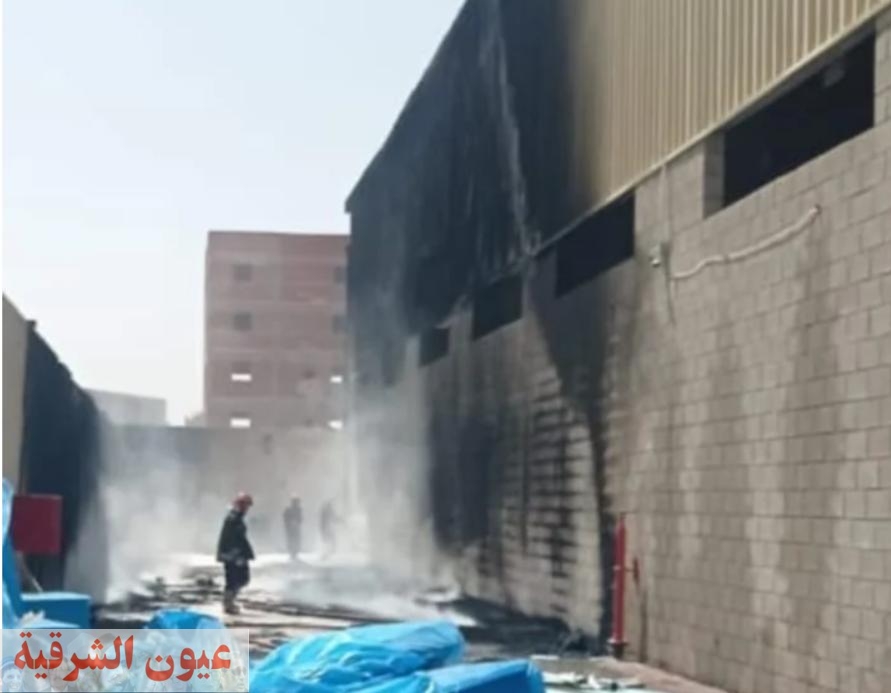 إصابة 6 أشخاص في حريق مصنع فوم في مدينة بدر